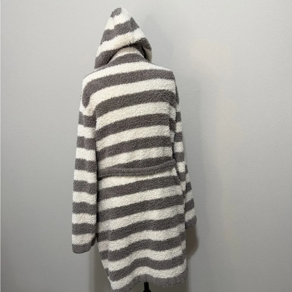 Barefoot Dreams Gray and Cream Striped Robe